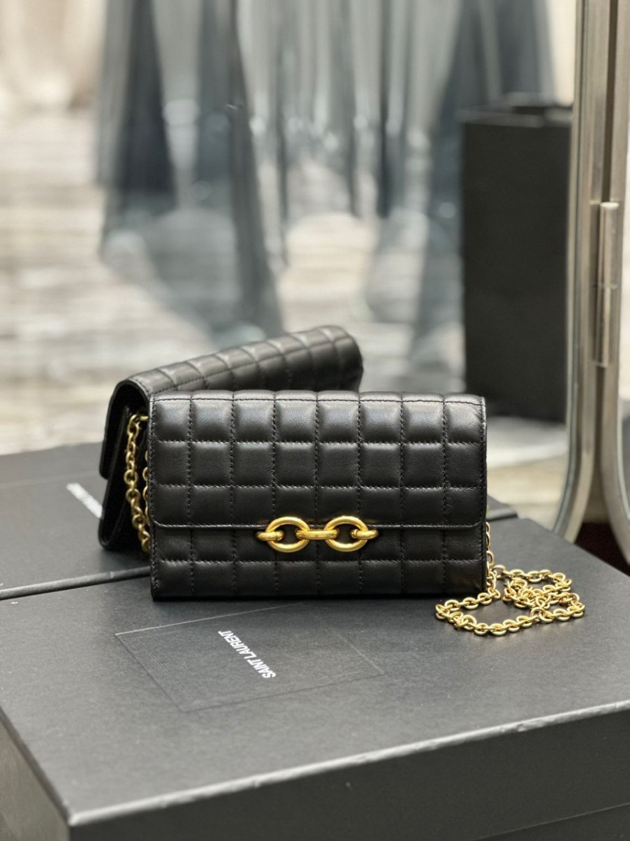 Sacs A Main | Luxe De France Sac A Main Yves Saint Laurent Le Maillon Noir