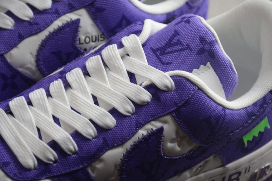 Sneakers | Luxe De France Air Force 1 X Louis Vuitton Tissu Violette Et Blanche